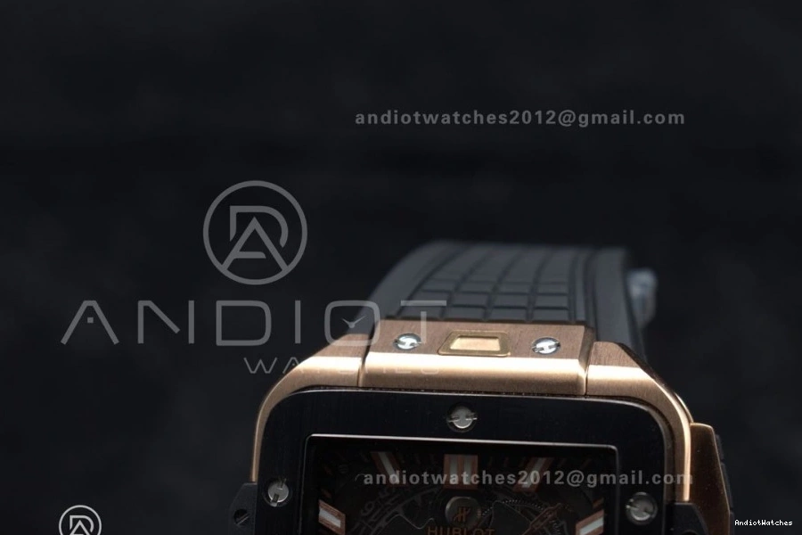 Unico on Dial Rubber Skeleton Bezel Square 42mm Black Affordable A Ceramic 1116 RG 1:1 BBF Bang Best Strap Edition 0107